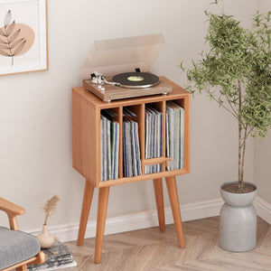 Classic Vinyl Record Player Stand: Ultimate Storage Rack Design